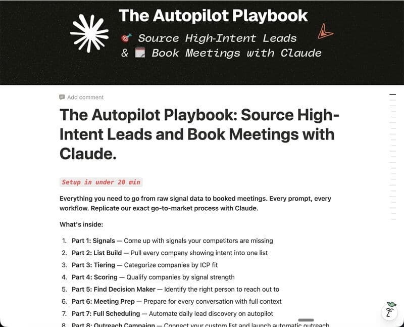 The Autopilot Playbook — source high-intent leads and book meetings with Claude